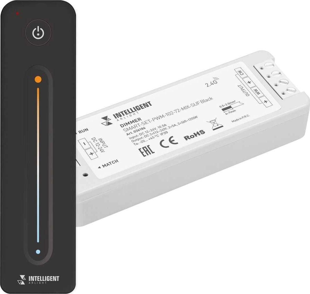 

Диммер RGBW Arlight Smart-Set-PWM-102-72-Mix-Suf Black 036186