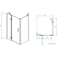 Душевой уголок RGW PA-77B L (PA-07B L + Z-050-2B + держатель O-204B) 41087790-084L 90x100 (черный/прозрачное стекло)