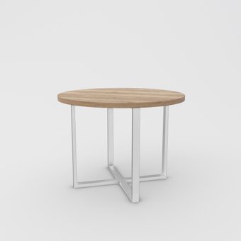 Hype Mebel Раунд раздвижной 100x100 (белый/дуб галифакс натуральный)