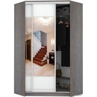 Шкаф-купе Кортекс-мебель Сенатор ШК30 ГеометрияДСП с зеркалом (береза/белый)