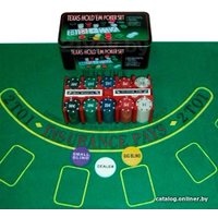 Настольная игра Zez Набор для покера 200 фишек с номиналом в жестяной коробке G-22