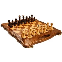 Шахматы/шашки/нарды Haleyan Резные 40 с ручкой kh130-4