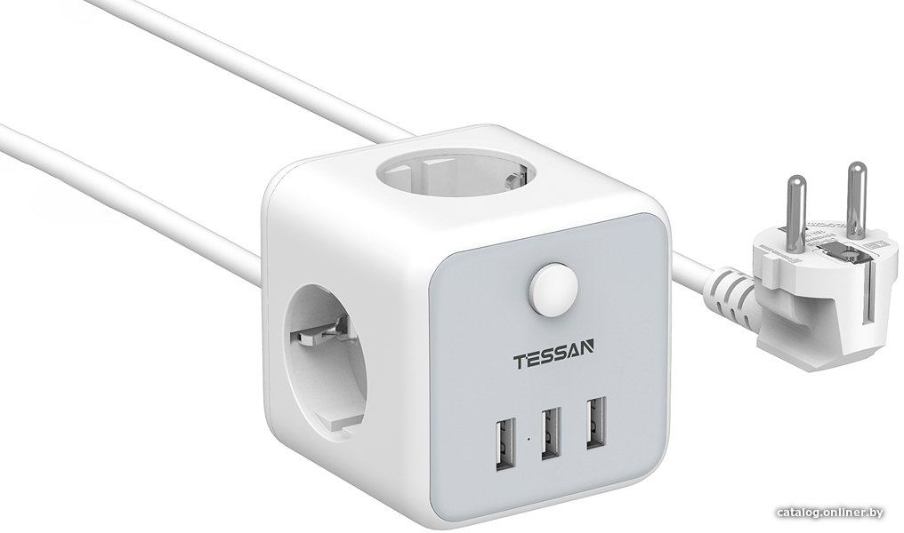 Сетевой фильтр Tessan TS-301 (серый)