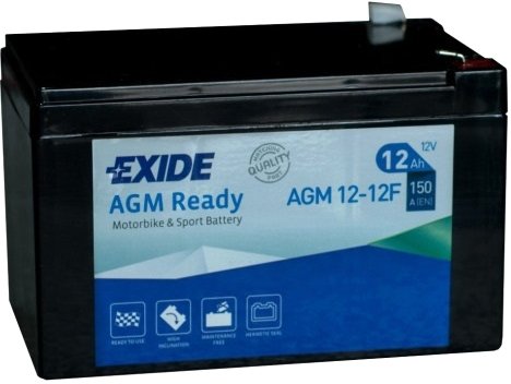

Мотоциклетный аккумулятор Exide AGM12-12F (12 А·ч)