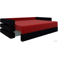 Диван Лига диванов Венеция 27968 (микровельвет, красный/черный)