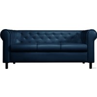 Софа Brioli Винчестер трехместный (экокожа, L18 синий/темные ножки)