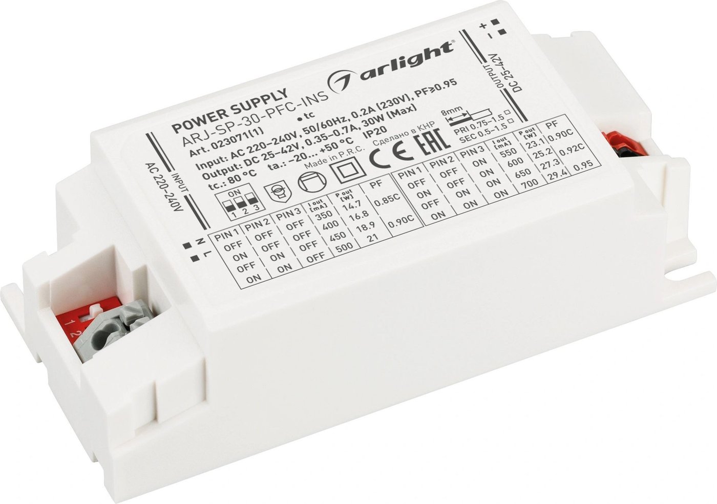 

Блок питания Arlight ARJ-SP-30-PFC-INS 023071(1)
