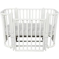 Классическая детская кроватка Антел Esenia поперечный маятник + колеса (белый/белый)