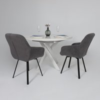 Кухонный стол Мамадома Ronaldo-120 раздвижной 120-160 (patagonoa bianco gloss premium cer/белый)