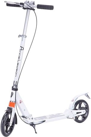 Двухколесный подростковый самокат Scooter Urban с ручным ободным тормозом (белый)