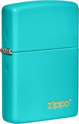 Classic Flat Turquoise Zippo Logo 49454ZL