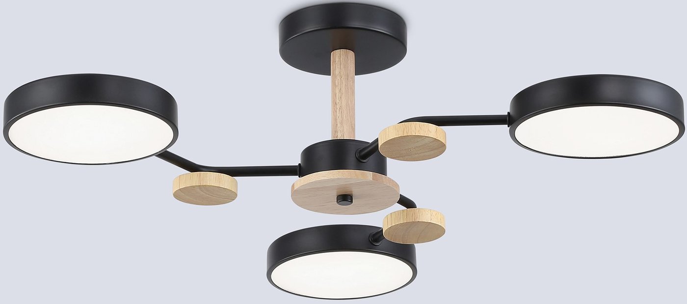 Подвесная люстра Ambrella FL4857/3 BK/WD (черный/дерево)