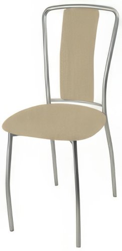 Стул Гальваник Лилия-М (эмаль серебристый/кожзам BB 2 бенгал бежевый)