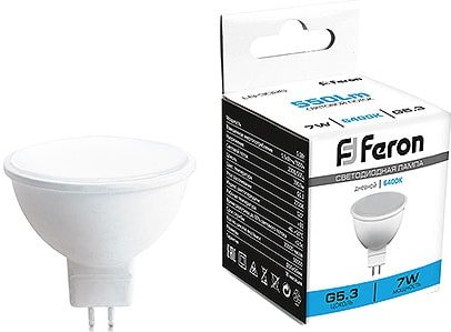 

Светодиодная лампочка Feron LB-3026 7 Вт 230V G5.3 6400K 41392