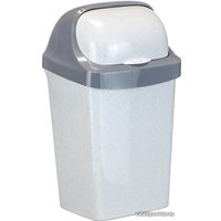 Мусорное ведро Idea Ролл Топ 9 л (белый мрамор/серый)