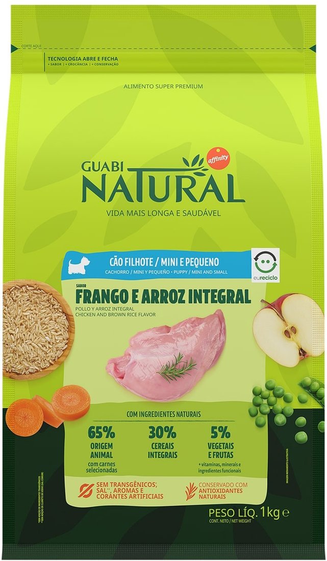 

Сухой корм для собак Guabi Natural для щенков мелких пород цыпленок и коричневый рис (1 кг)
