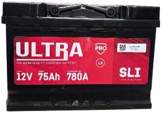 Автомобильный аккумулятор Ultra PRO R+ 780A (75 А·ч)