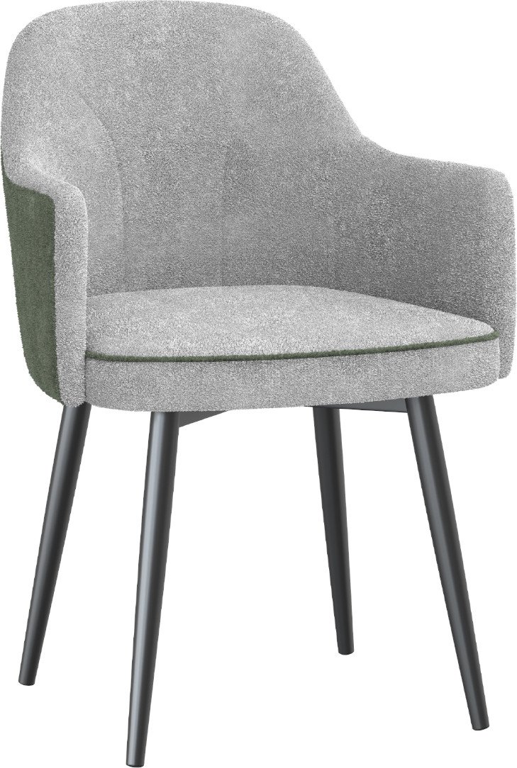 

Стул с подлокотниками Олмеко Бьюли (велюр Панда сильвер маус/велюр Панда олива/черный)