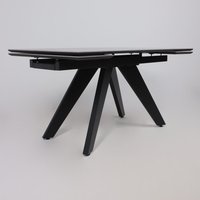 Кухонный стол Lepremo AV 2122 МДФ+керамика раздвижной 1400-2000x850 (серый матовый Larka Grey/черный)