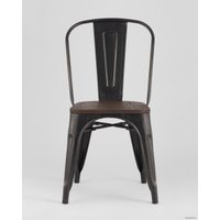 Стул Stool Group Tolix wood (черный патина золото)