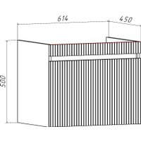  Runo Тумба с умывальником Модена 65 + Оскар 65 (подвесная, железный камень)