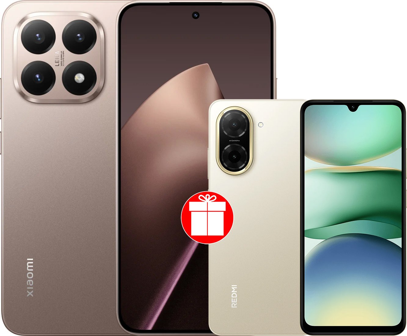 

Телефон Xiaomi 15T 12GB/512GB международная версия (розовое золото) + Xiaomi Redmi A5 4GB/128GB (песочное золото) по акции