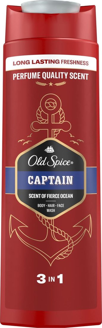 Old Spice Гель для душа + шампунь 3 в 1 Captain 400 мл