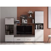 Стенка Астрид-Мебель Дели гостиная (анкор темный/анкор белый)