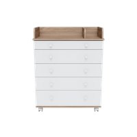 Детский комод Incanto Oskar V 800/5 PK-0004/1 (дуб/белый)
