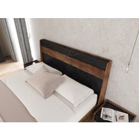 Кровать Мебельград Браун 160x200 (таксония/мрамор неро маркина)