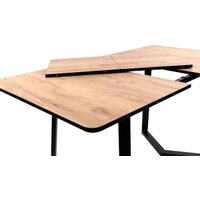 Кухонный стол ВВР Миллер (дуб крафт золотой/черный №5, ЛДСП 120-160/80)