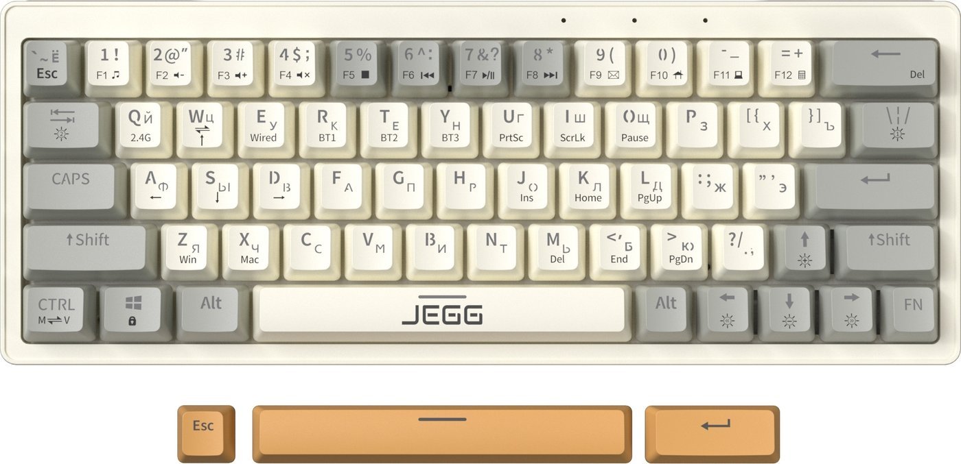 

Клавиатура JEGG ZA63 Pro Beige Gray Yellow (TNT Yellow)