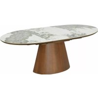 Кухонный стол Signal Marocco 160-200/90 (ceramic белый pandoro/орех)