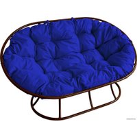 Садовый диван M-Group Мамасан 12100210 (коричневый/синяя подушка)