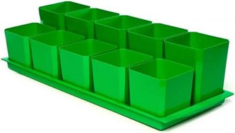 Кассета/горшок для рассады Чипполино Двухуровневый с выдвижным дном, многоразовый (зеленый)