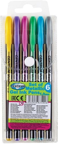 Набор гелевых ручек Centrum Metallic 87402 (6 цв)