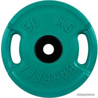 Диск MB Barbell Евро-классик с ручками 51 мм (1x50 кг, зеленый)