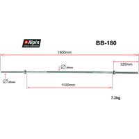 Гриф для штанги Alpin BB-180