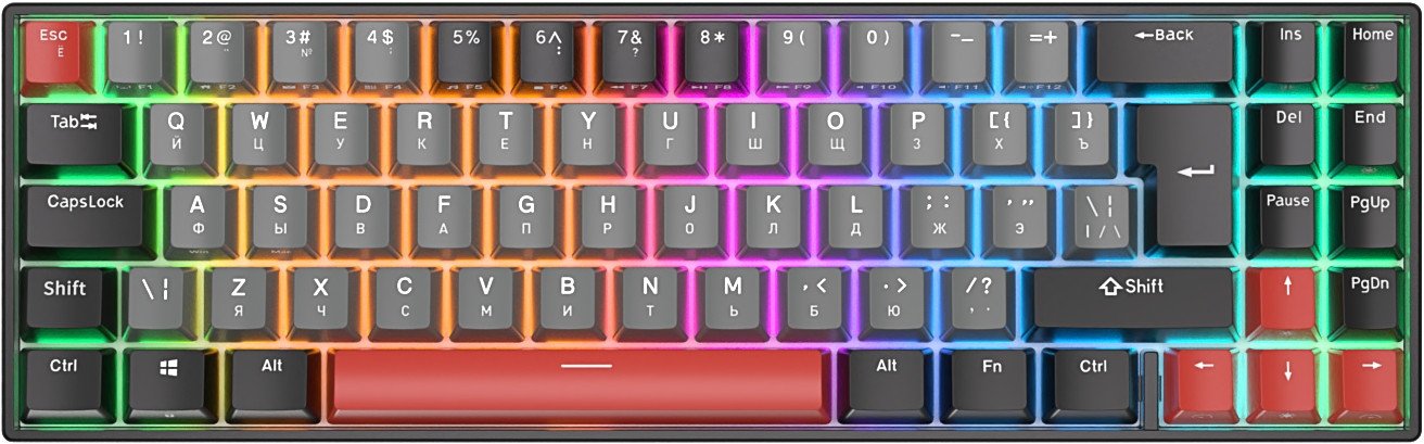 

Клавиатура Royal Kludge RK71 ISO RGB (черный, RK Red)