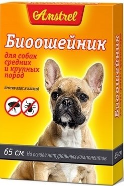 

Ошейник от блох и клещей Amstrel для собак средних и крупных пород (черный)