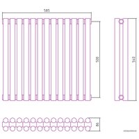 Стальной трубчатый радиатор Сунержа Эстет-11 500х585 13 секций (хром)