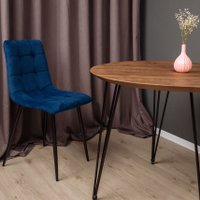 Стул AksHome Dallas 68749 (велюр, синий/черный)