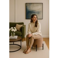 Пуфик AksHome Boot (серо-бежевый велюр MY 180G-13/черный)