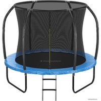 Батут GetActive Jump PRO 8FT с лестницей и внутренней сеткой (синий)