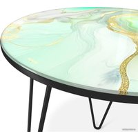 Журнальный столик Sheffilton SHT-CT27 (лазурно-голубой/черный муар)