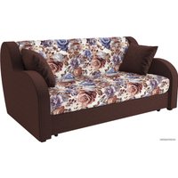 Диван Мебель-АРС Аккордеон Барон (жаккард/микровелюр, цветы/коричневый)