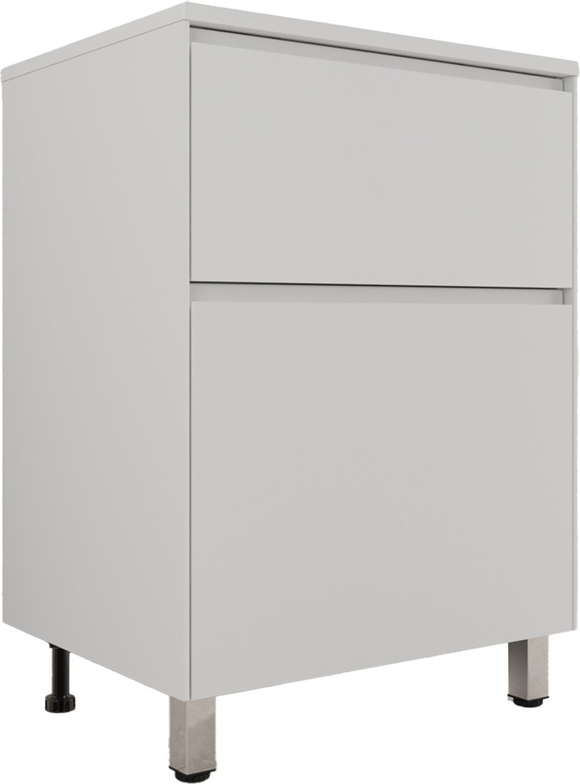 Symbolite Тумба под умывальник Лима 60 Line Plus 2 ящика ЛС-00002456 (напольная, белый матовый)