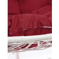 Подвесное кресло M-Group Для двоих 11450102 (белый ротанг/бордовая подушка)