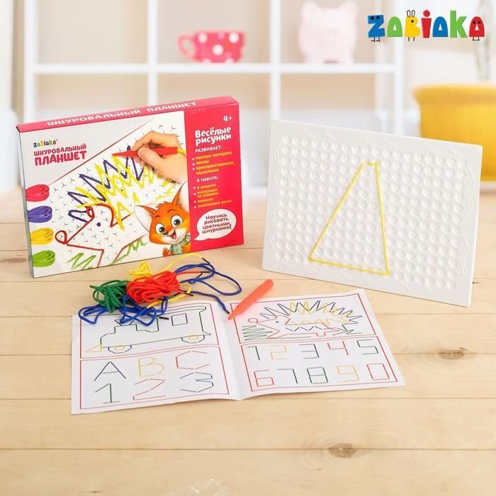 

Развивающая игрушка Zabiaka Веселые рисунки. Шнуровальный планшет 4437789