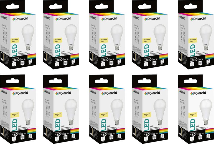 

Светодиодная лампочка Polaroid A80 E27 16 Вт 4000 К N-PL-A8016274 (10 шт)